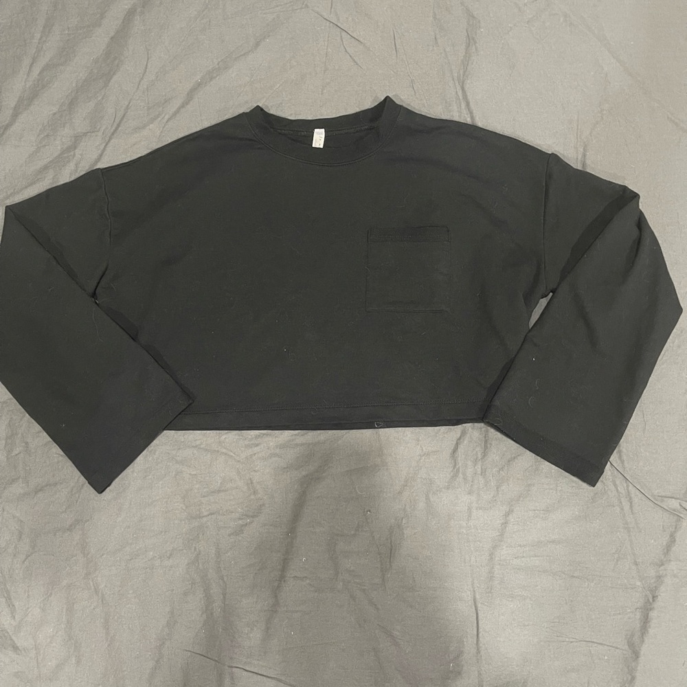 FP Movement by Free People Black Cropped Sweatshirt